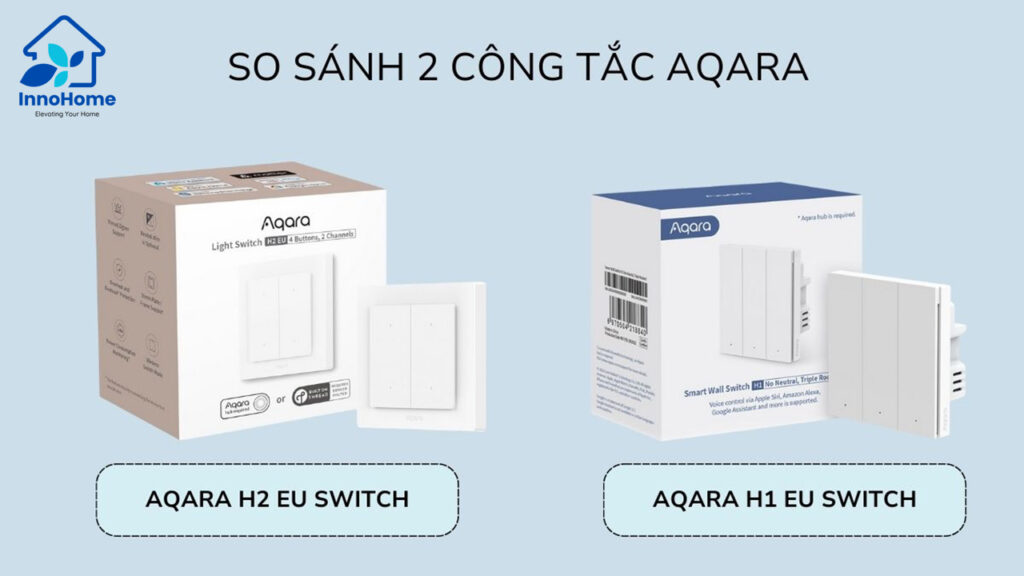 So sánh công tắc Aqara H2 EU Matter và H1 EU Zigbee